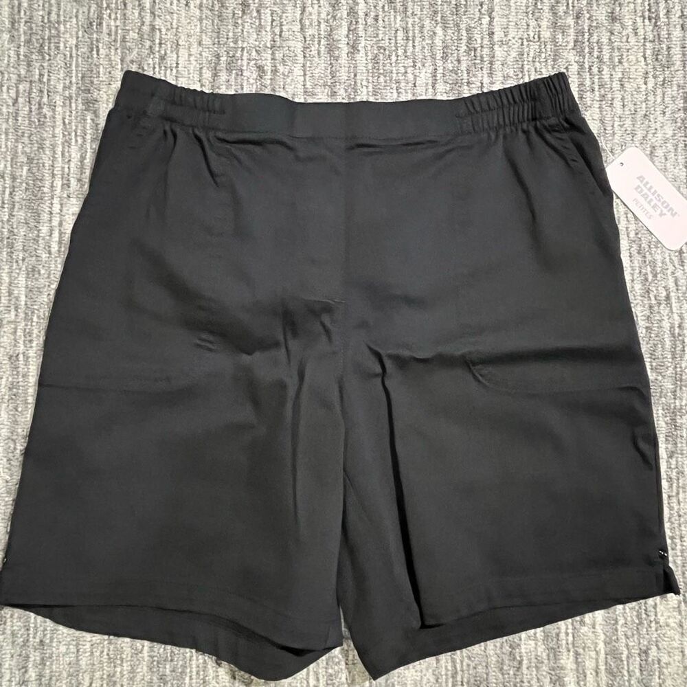 Brand New Allison Daley Women's 8P Black Stretch Shorts‎ Pull On Business Casual